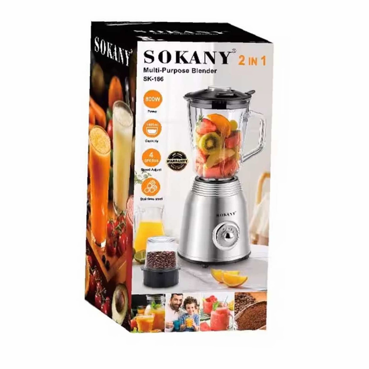 Блендер Sokany SK186SS — потужність 800 Вт - Зображення 3