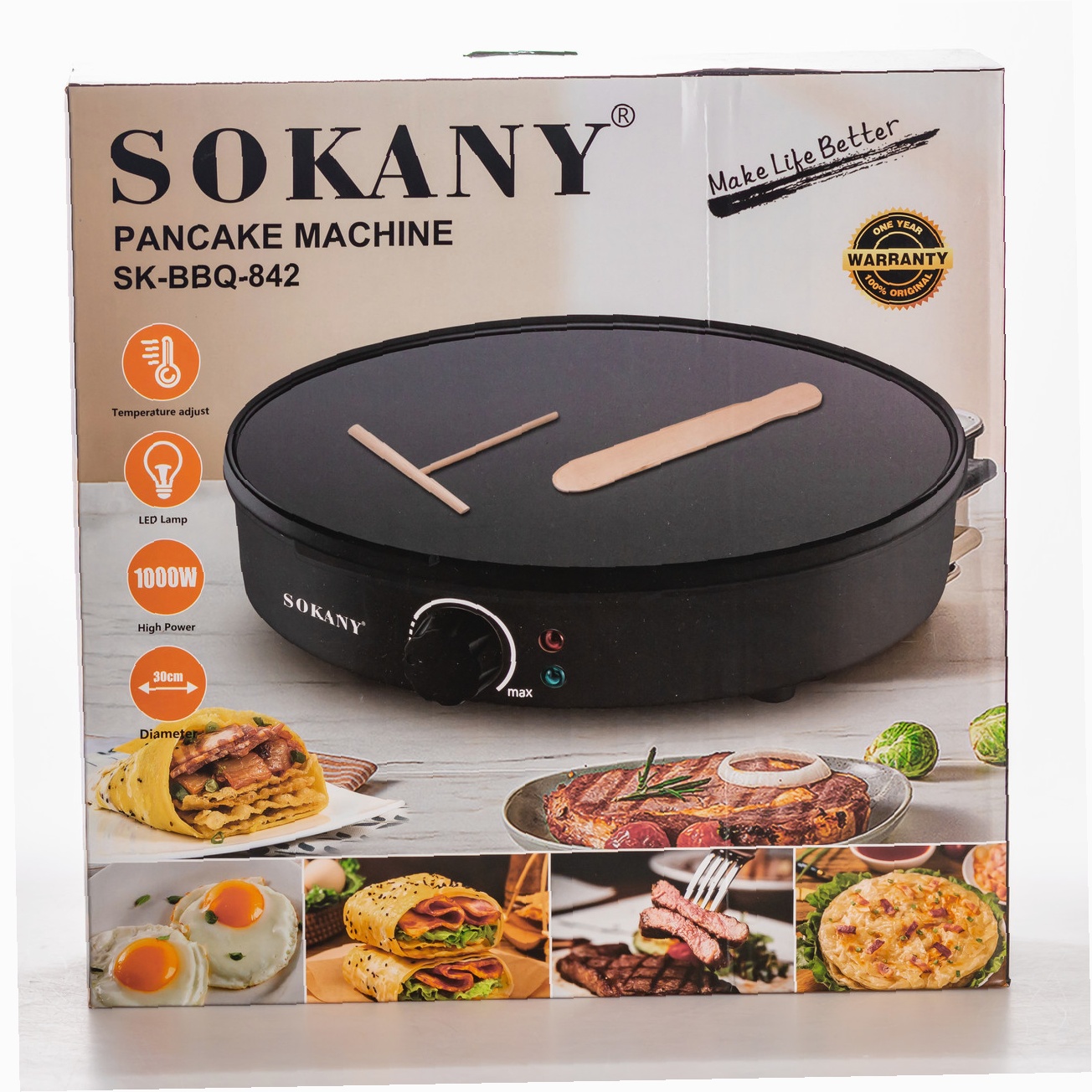 Млинниця Sokany SK-BBQ-842 — Потужність 1000 Вт - Зображення 6