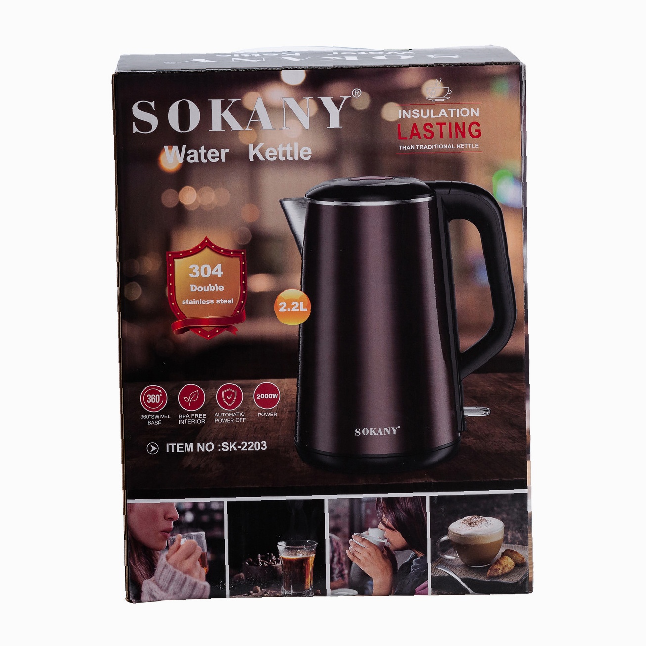 Електрочайник Sokany SK2203 — Швидке кип'ятіння 2000 Вт - Зображення 5
