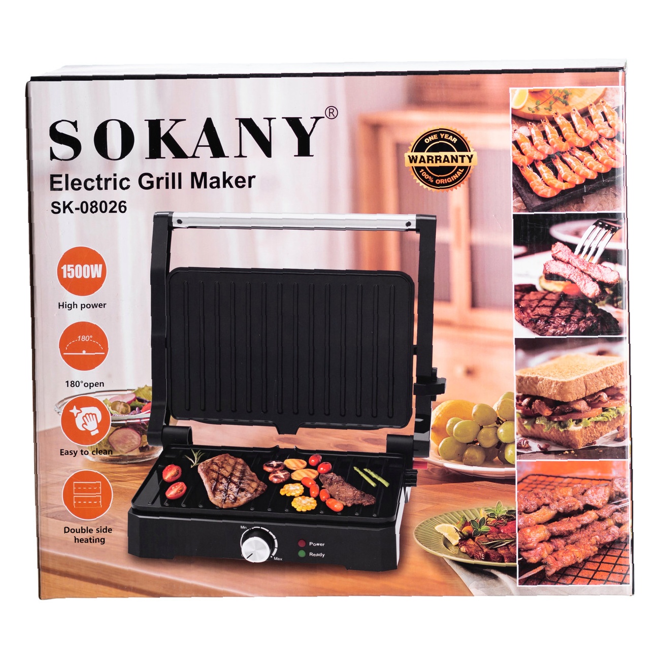 Електрогриль Sokany SK-08026 — 1500 Вт антипригарного покриття - Зображення 10