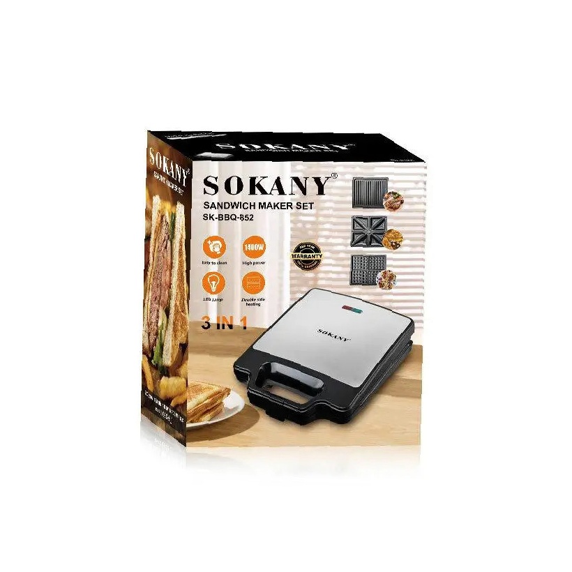 Мультипекар Sokany SKBBQ852 — Потужність 1400 Вт - Зображення 8