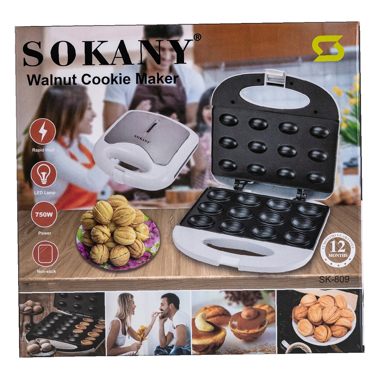 Горішниця Sokany SK-809 — Антипригарне покриття 750 Вт - Зображення 9